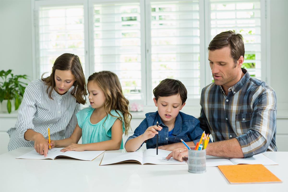 Parents helps children in studies