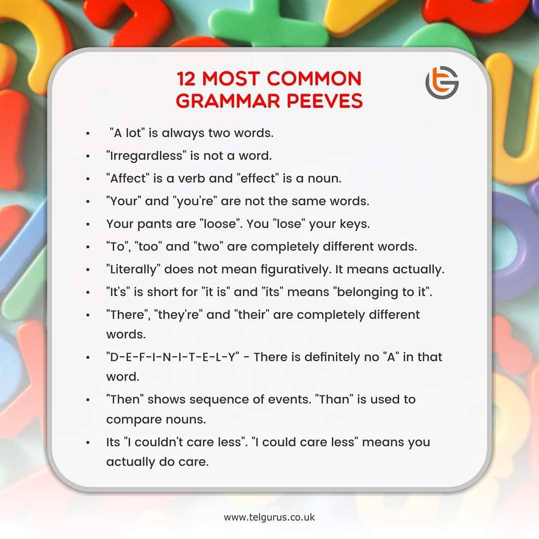 12 Most Common Grammar Peeves