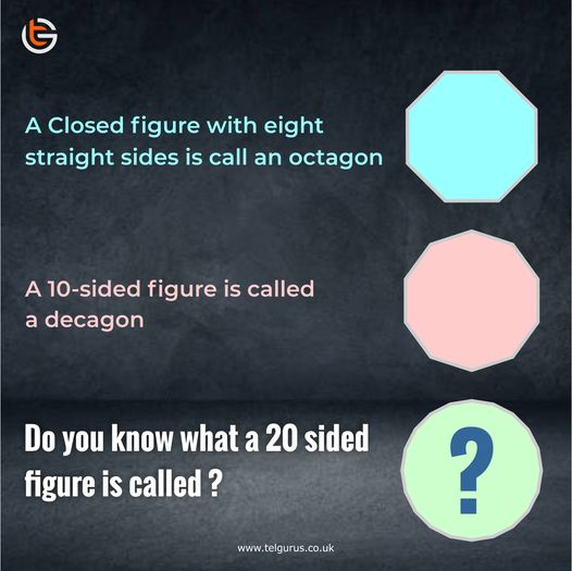 A closed figure with eight straight sides is call an octagon